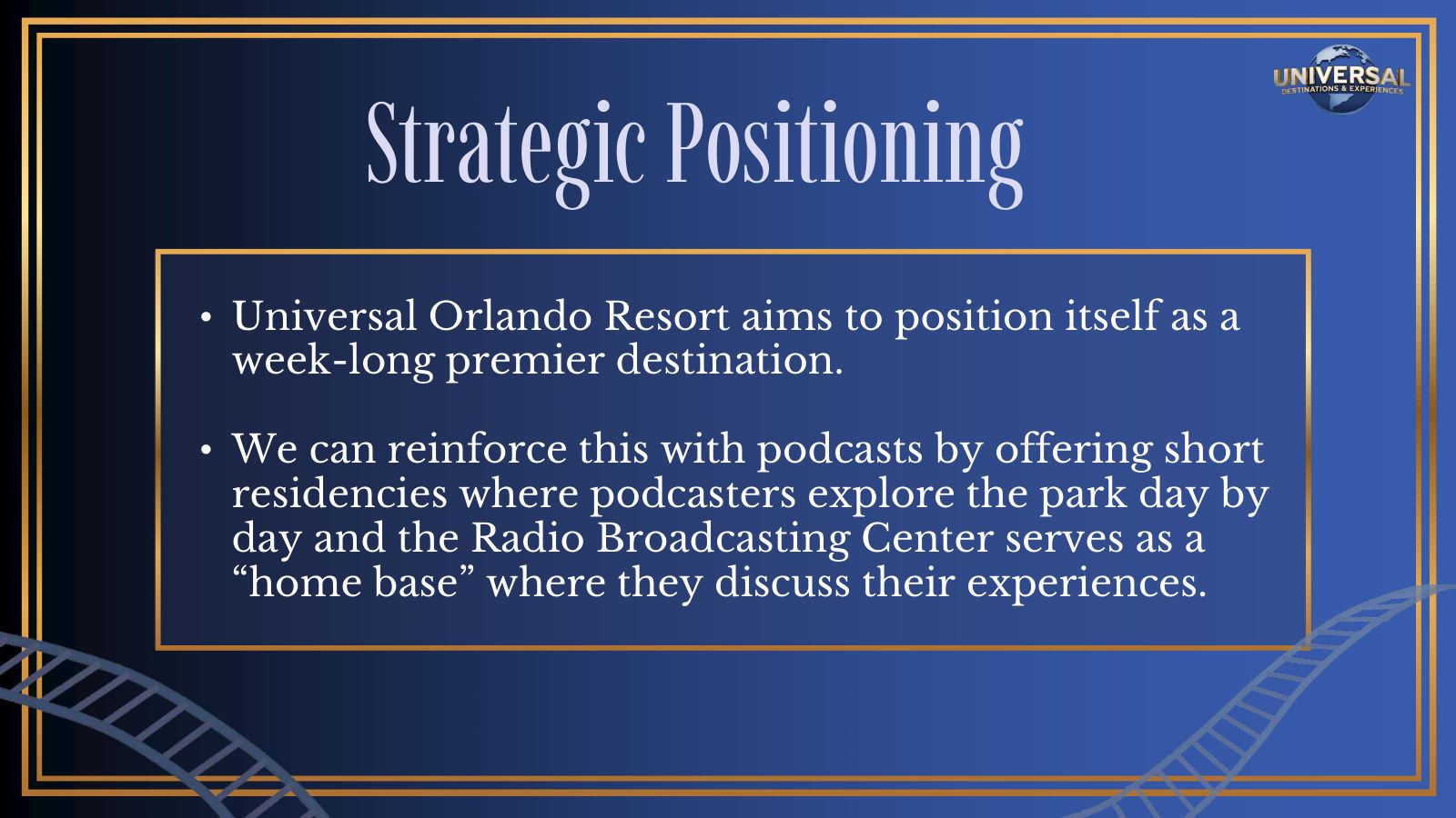 Strategic positioning: short podcast residencies with the Radio Broadcast Center as home base