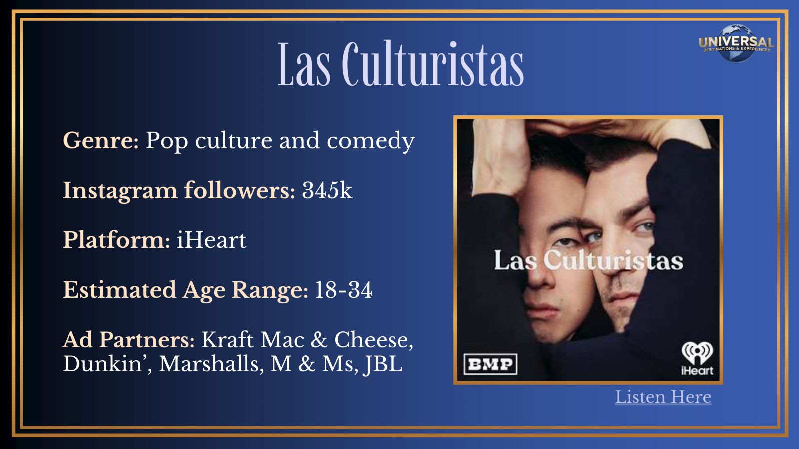 Recommended partner profile: Las Culturistas